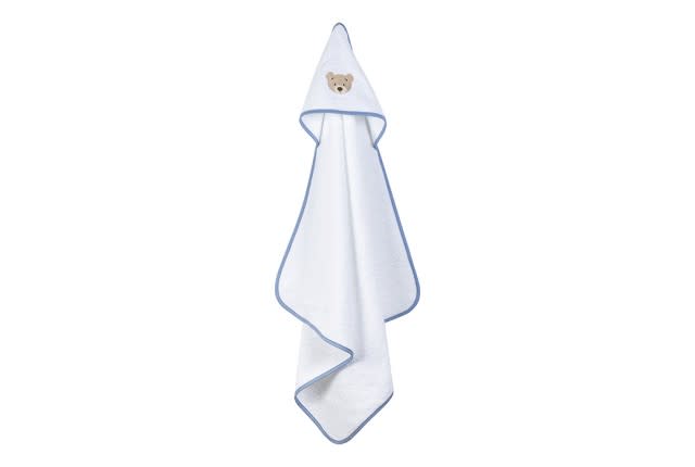 Cannon Towel Baby With Hood 1 PC - Cotton White & Blue