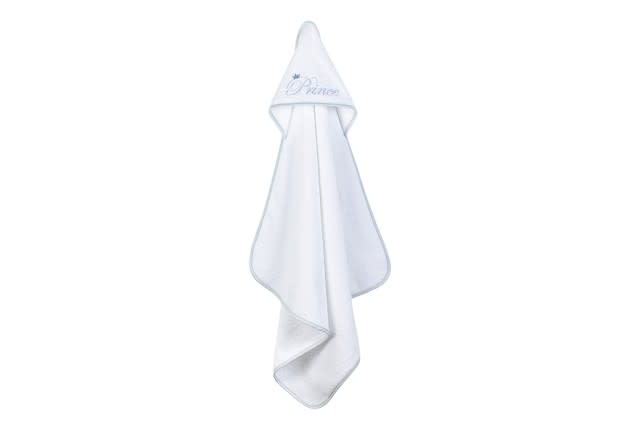 Cannon Towel Baby With Hood 1 PC - Cotton White & Sky-Blue