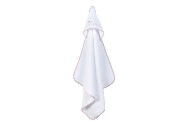 Cannon Towel Baby With Hood 1 PC - Cotton White & Pink