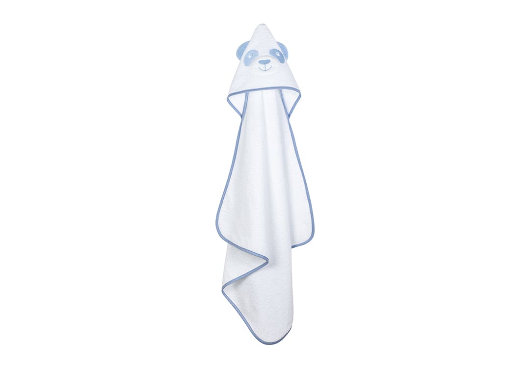 Cannon Towel Hood Baby With Hood 1 PC - Cotton White & Blue