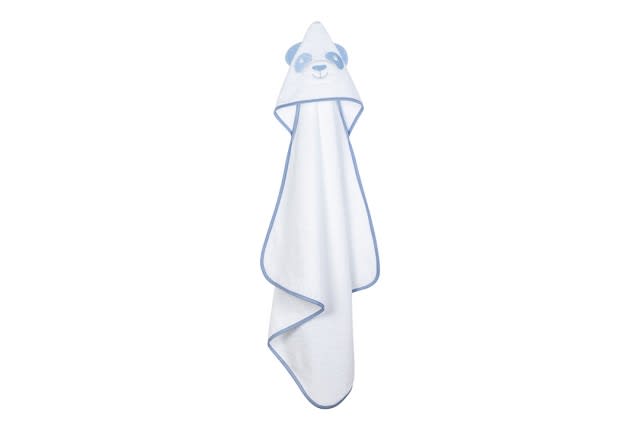 Cannon Towel Hood Baby With Hood 1 PC - Cotton White & Blue