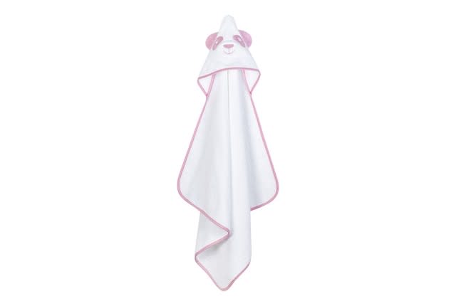 Cannon Towel Hood Baby With Hood 1 PC - Cotton White & Pink