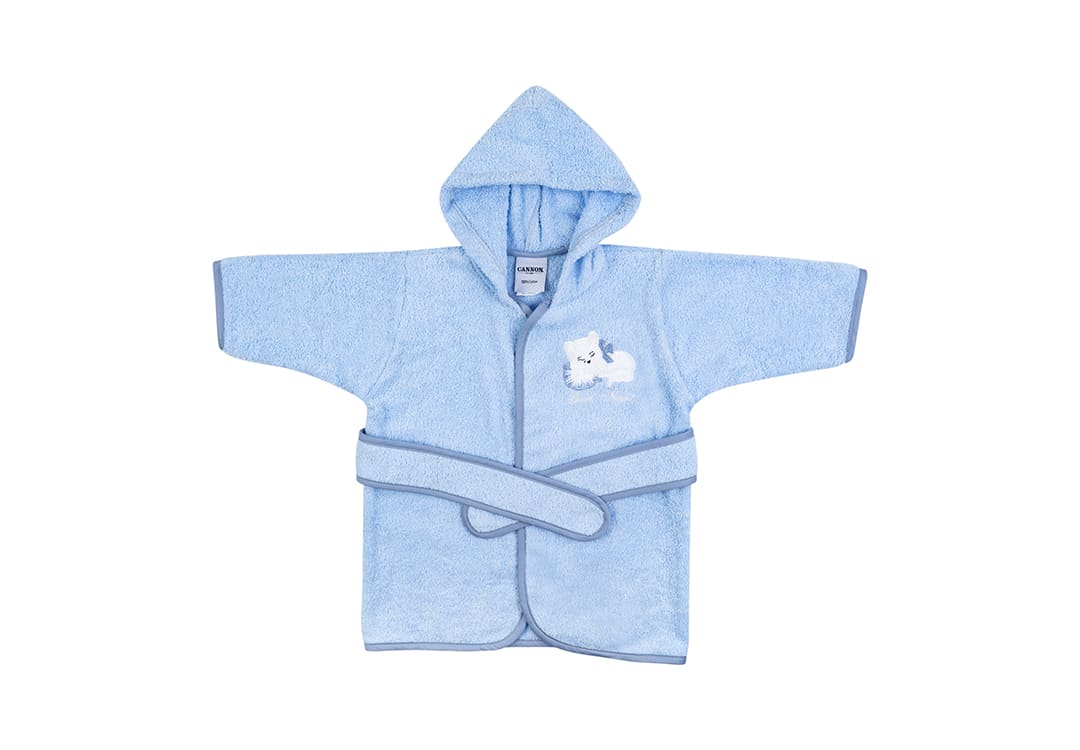 Cannon Cotton Bathrobe Baby With Hood - 1 PC Blue