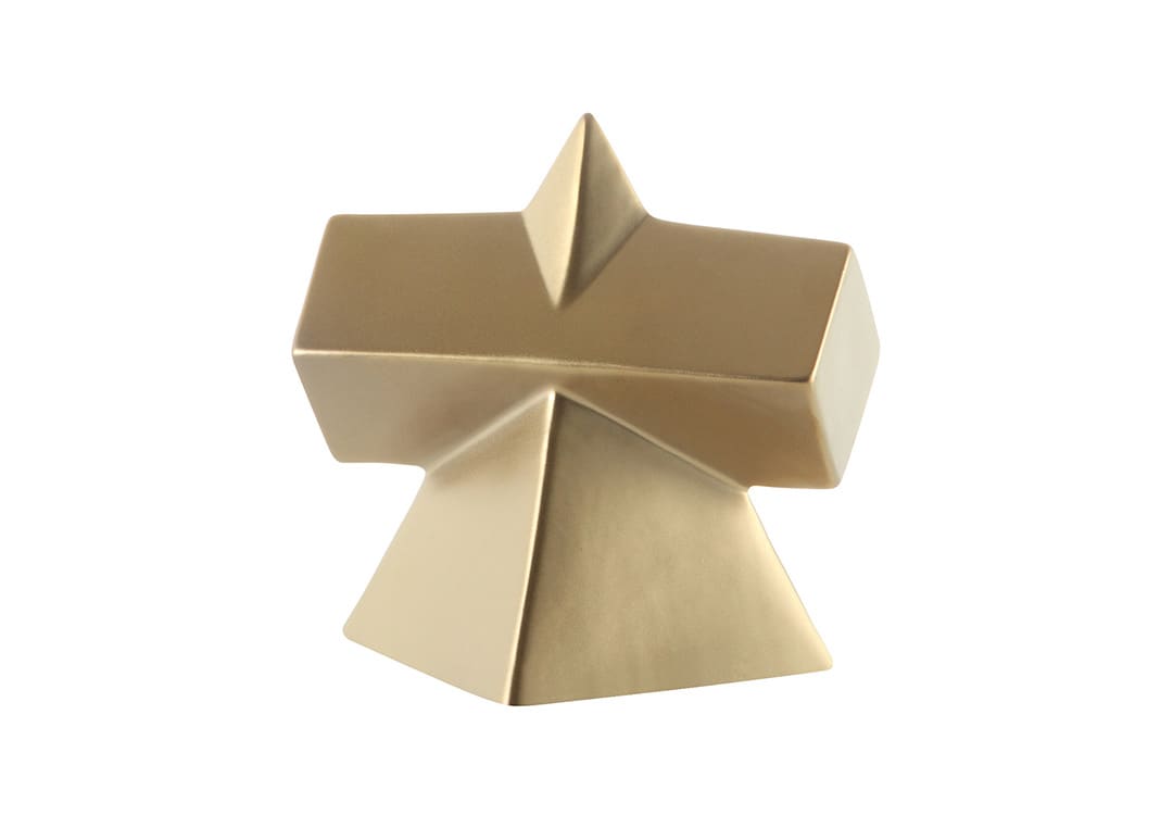 شكل هندسي سيراميك للديكور 1 قطعة - ذهبي