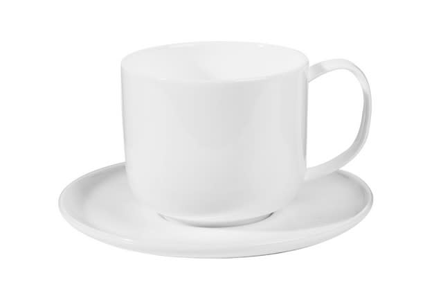 Porcelain Cup & Saucer 2 PCS - White