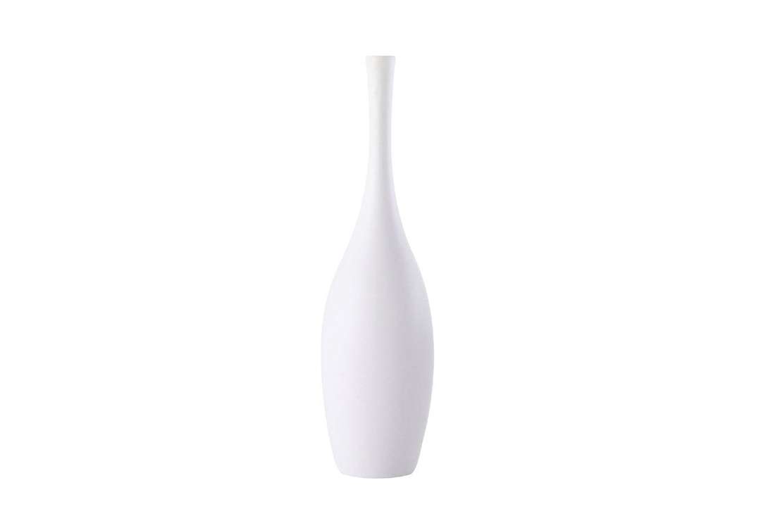 Ceramic Vase For Decor 1 PC - White ( 10 x 38 ) cm