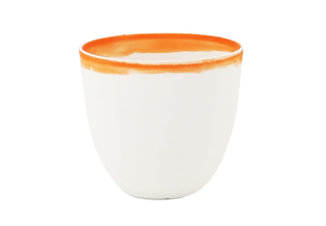 فنجان سيراميك 1 قطعة - أبيض و برتقالي
