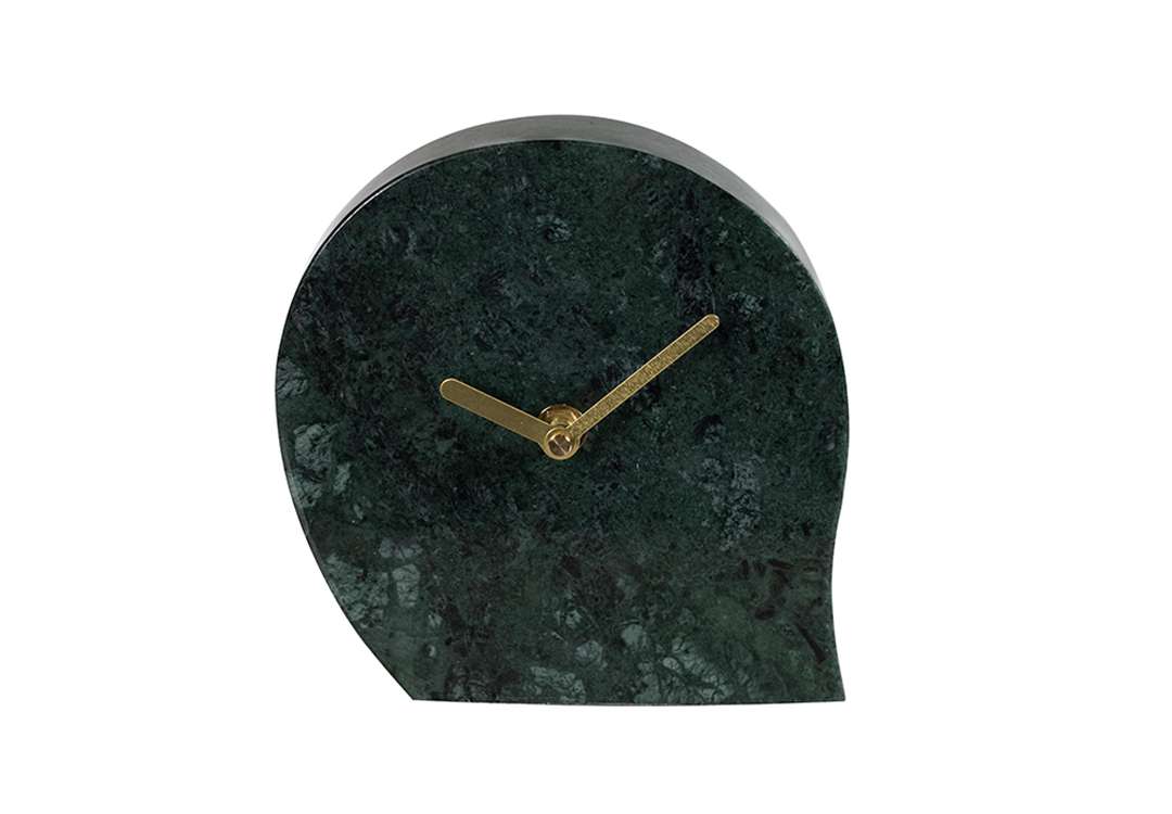 Marble Clock For Decor 1 PC - Green & Gold