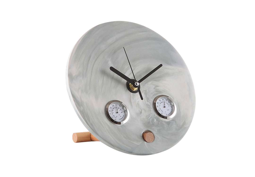 Ceramic Clock For Decor 1 PC - L.Grey & Black & L.Brown