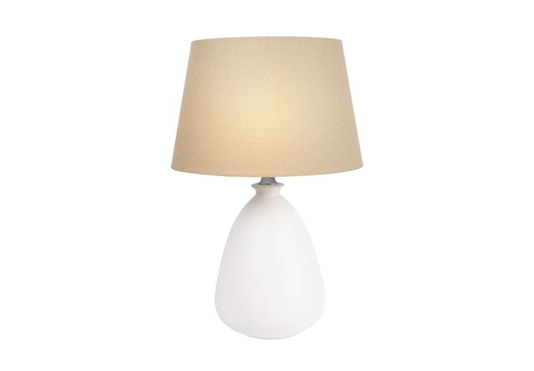 Ceramic Table Lamp 1 PC - White & Beige