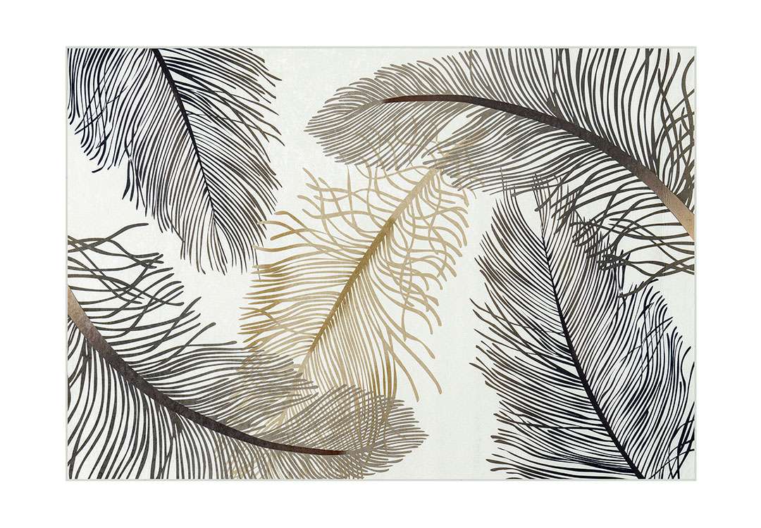 سجاد عازل للماء من أرمادا - ( 180 × 280 ) سم أوف وايت و ذهبي