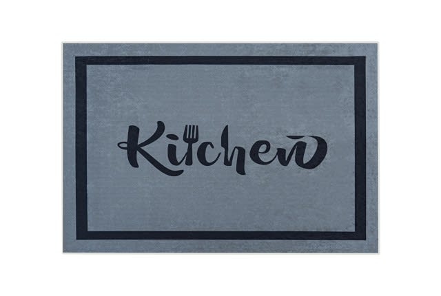 Armada Waterproof kitchen Carpet - ( 180 X 120 ) cm - Grey & Black