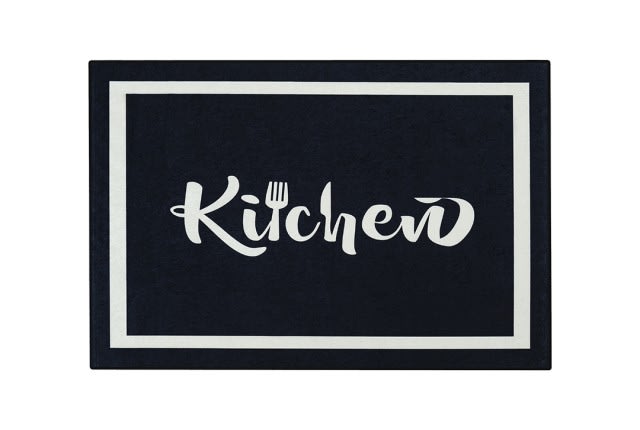 Armada Waterproof kitchen Carpet - ( 180 X 120 ) cm - Black & White