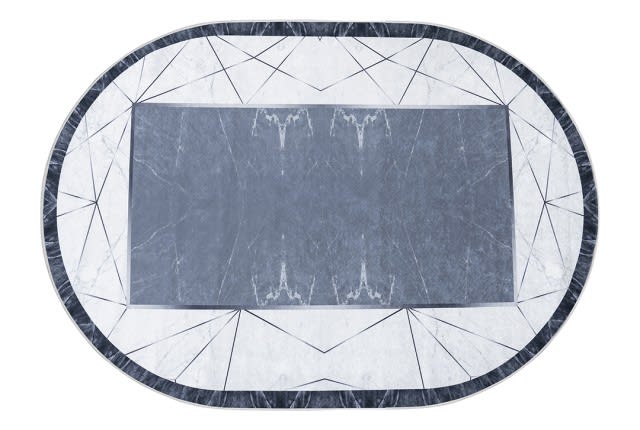 Armada Waterproof Carpet - Oval  (160 X 230) cm Off White & Grey