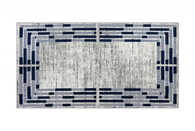 Armada Waterproof Carpet - ( 80 X 150 ) cm - Versace Navi & Grey