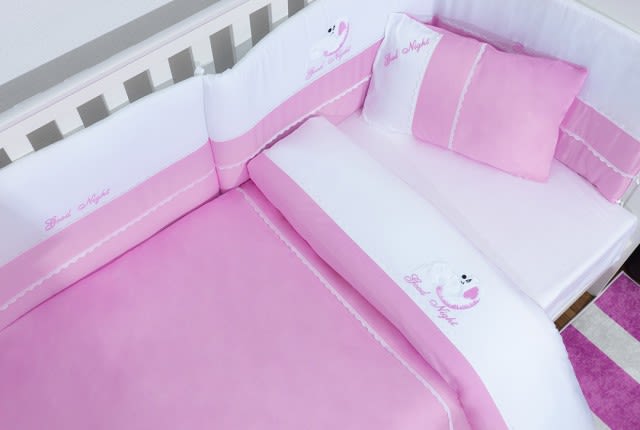 Cannon Duvet Cover Set Without Filling 6 PCS - Baby White & Pink