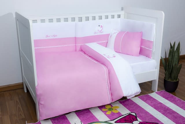 Cannon Duvet Cover Set 6 PCS - Baby White & Pink
