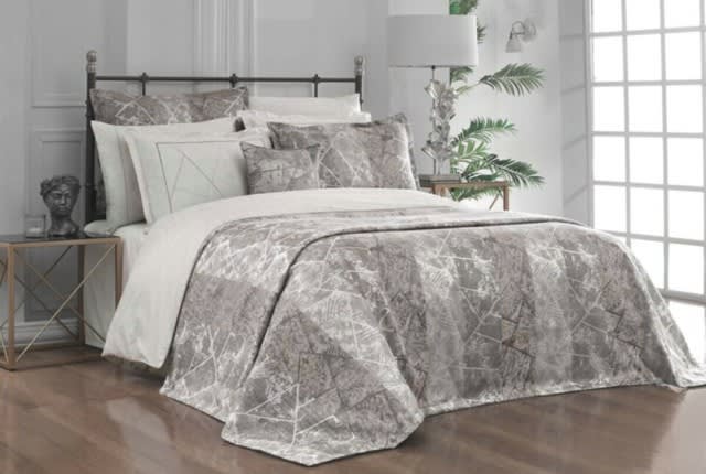 Sarev Perla Cotton Bedspread & Quilt Cover Set 10 PCS Queen - Grey & White