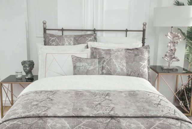 Sarev Perla Cotton Bedspread & Quilt Cover Set 10 PCS Queen - Grey & White