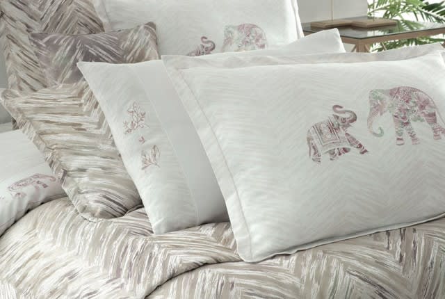 Sarev Sahra Cotton Bedspread Set 10 PCS King - Beige & Silver & White