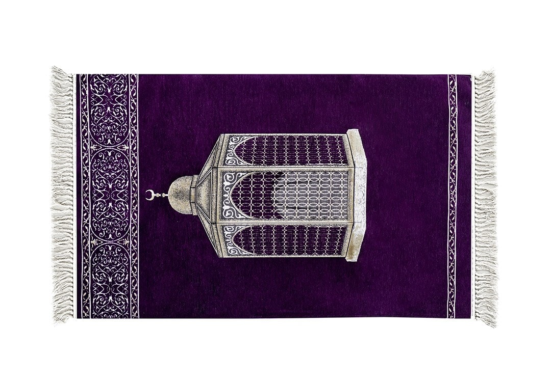 FCC Velvet Prayer Carpet - ( 115 X 70 ) cm - Purple