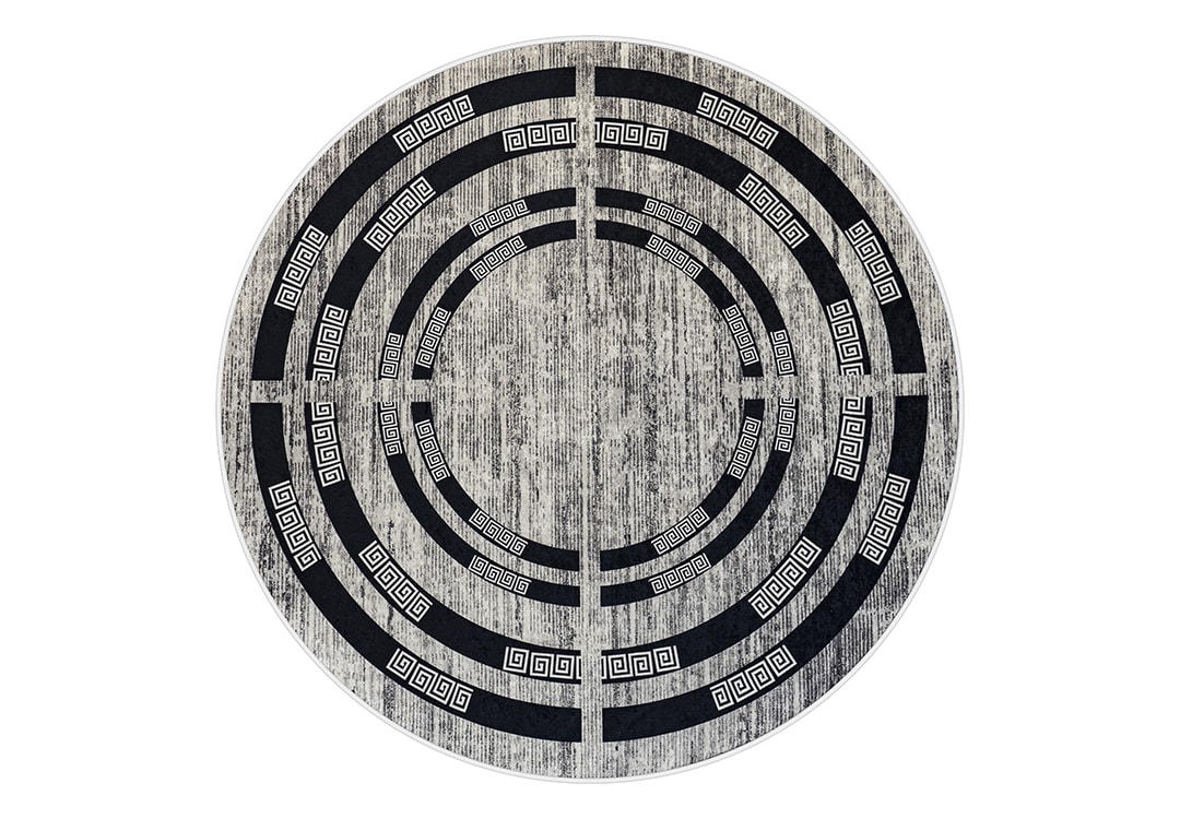 سجاد عازل للماء من أرمادا - ( 160 × 160 ) سم فيرزاتشي أسود و رمادي ( بدون أطراف بيضاء )