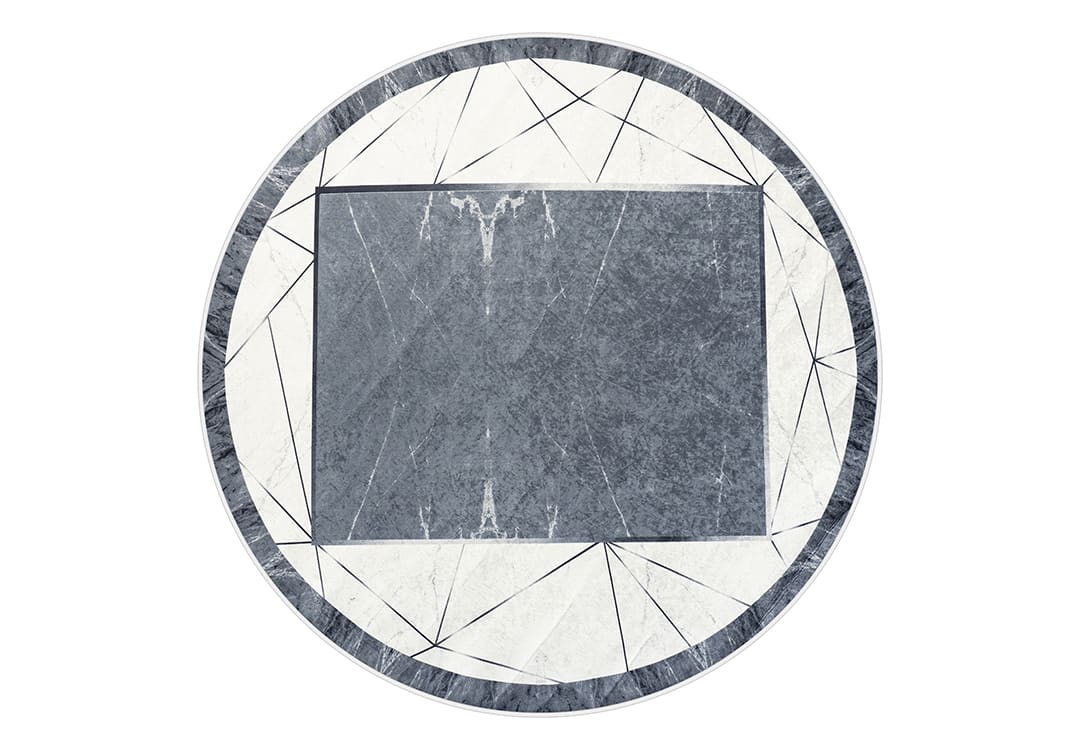 سجاد عازل للماء من أرمادا - ( 160 × 160 ) سم أوف وايت و رمادي ( بدون أطراف بيضاء )
