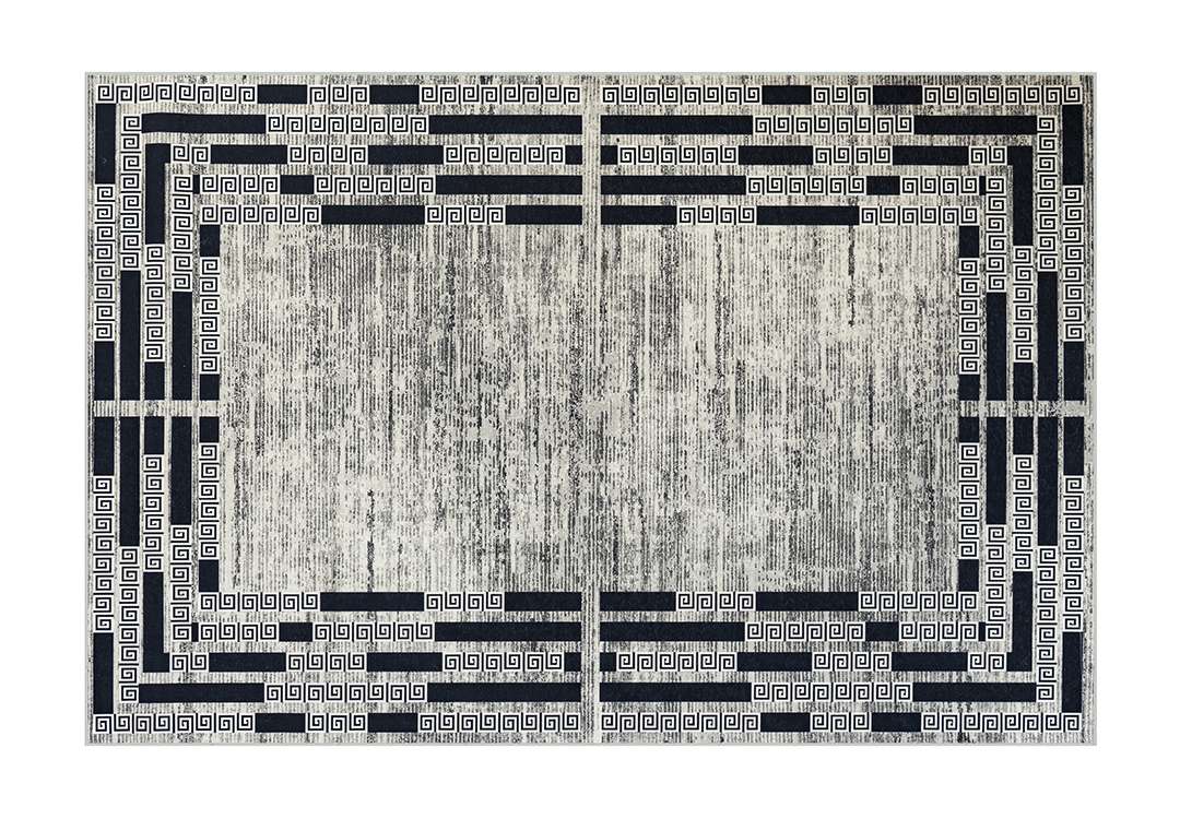 Armada Waterproof Carpet - ( 160 X 230 ) cm Versace Navi & Grey ( Without White Edges )