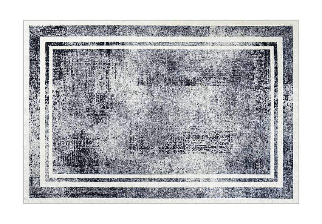 سجاد عازل للماء من أرمادا - ( 160 × 230 ) سم أوف وايت و أسود ( بدون أطراف بيضاء )