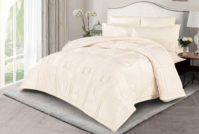 Milia Velvet Comforter Set 6 PCS - King Cream