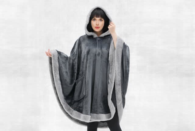 Cannon Poncho Fleece For Women 1 PC - Grey