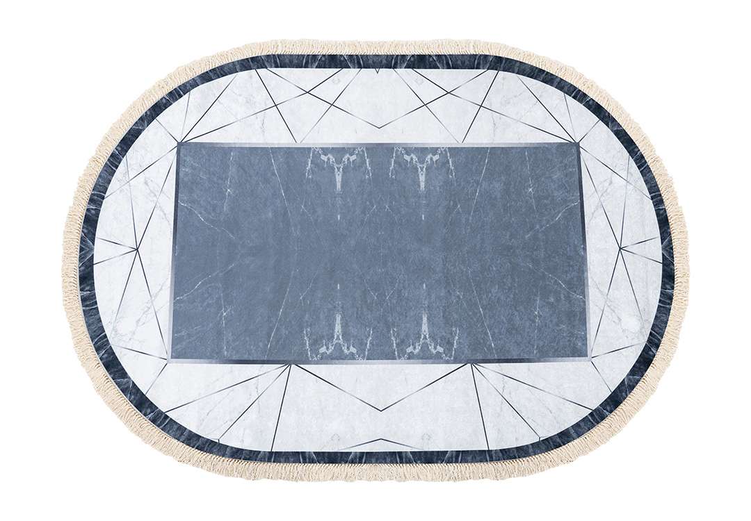 Armada Waterproof Carpet - Oval  ( 160 X 230 ) cm Off White & Grey