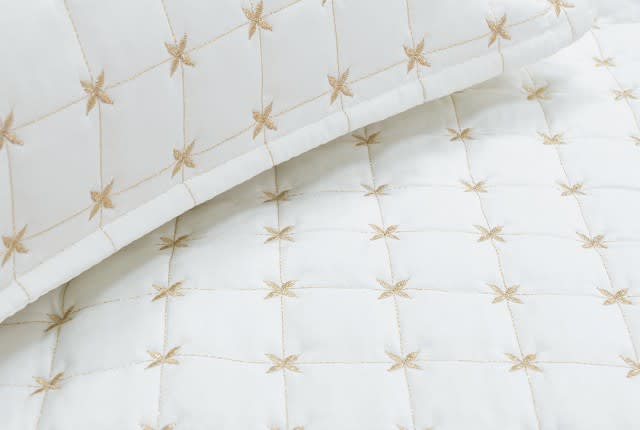 Armada Cotton Bedspread Set 3 PCS - King Cream & Gold
