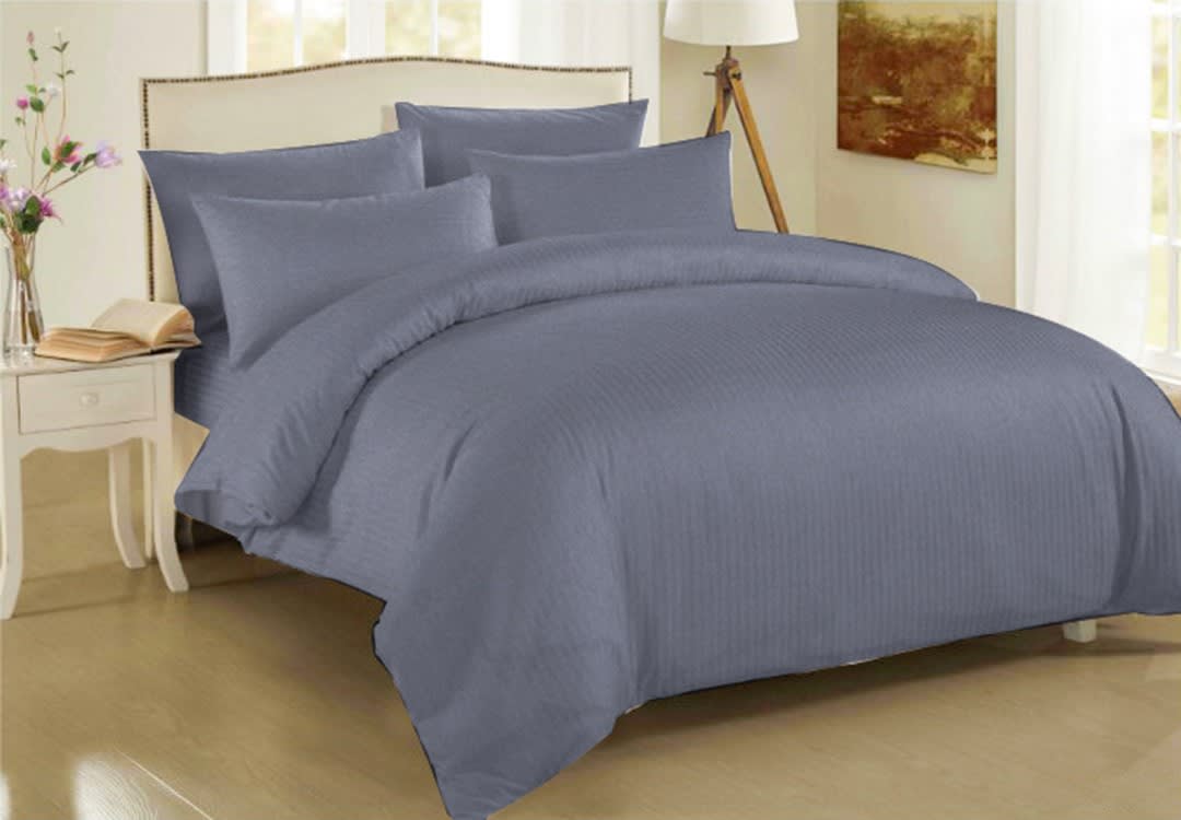 Cannon Hotel Duvet Cover Set Without Filling 4 PCS - King Grey ( 200 Threads )