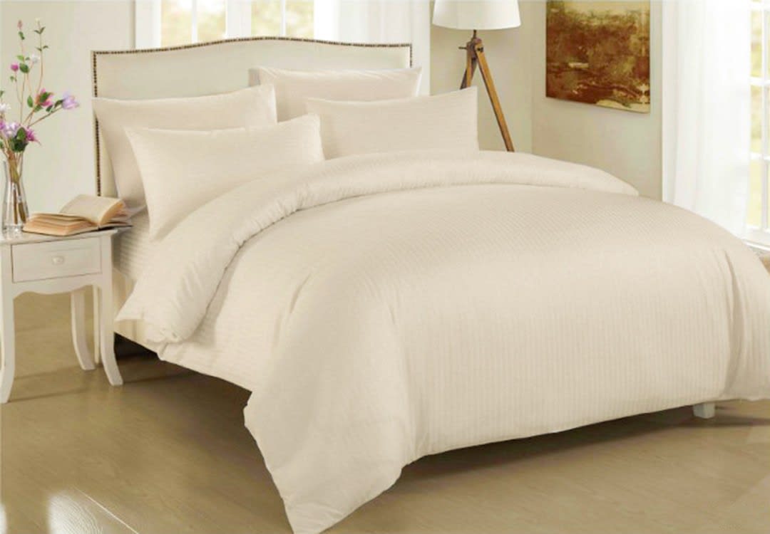 Cannon Hotel Duvet Cover Set Without Filling 4 PCS - King Ivory ( 200 Threads )