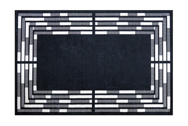 سجاد عازل للماء من أرمادا - ( 160 × 230 ) سم فيرزاتشي أسود و أبيض ( بدون أطراف بيضاء )