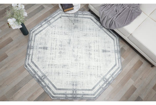 Armada Octagon Carpet - ( 140 × 140 ) Grey ( Without White Edges )