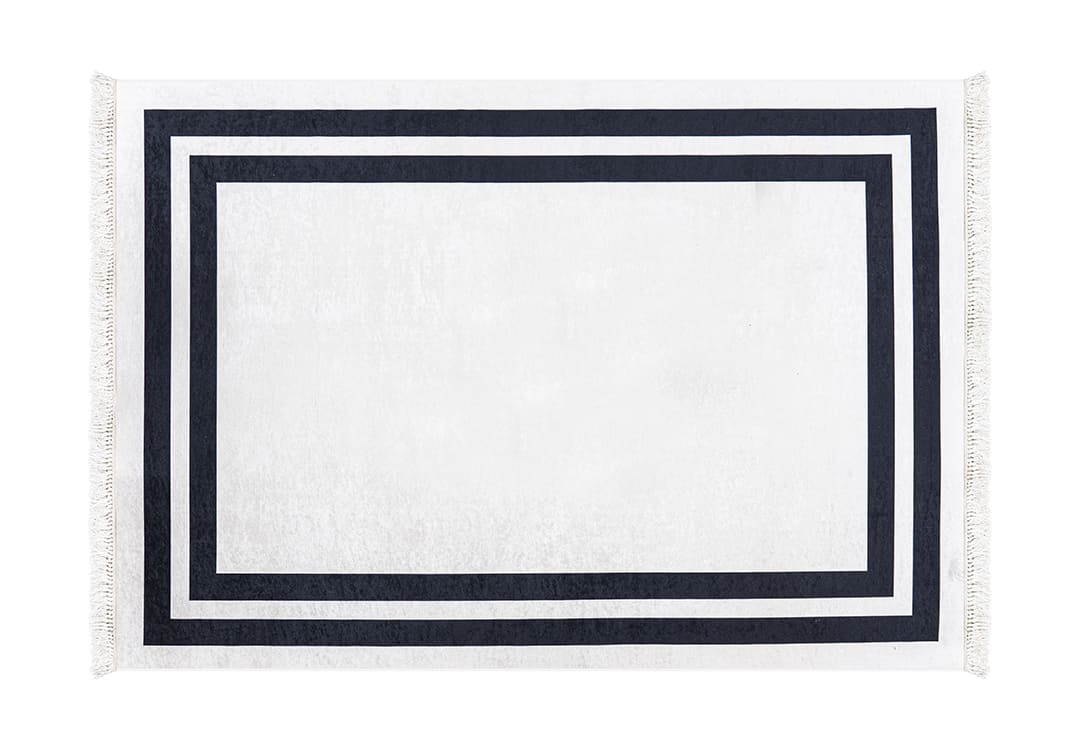 Armada Waterproof Carpet - ( 160 X 230 ) cm White & Black