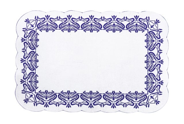 Armada Waterproof Carpet - ( 160 X 230 ) cm White & Blue ( Without White Edges )