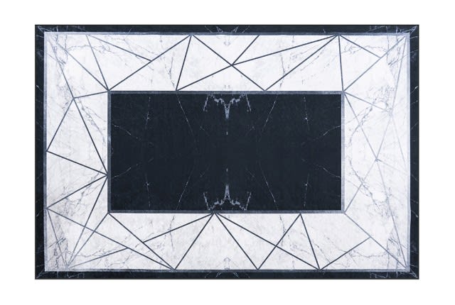 Armada Waterproof Carpet - ( 160 X 230 ) cm White & Black ( Without White Edges )