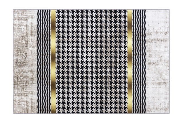 Armada Waterproof Carpet - ( 180 X 280 ) cm Beige & Gold & Black ( Without White Edges )