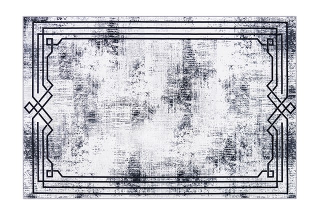 Armada Waterproof Carpet - ( 180 X 280 ) cm White & Black ( Without White Edges )