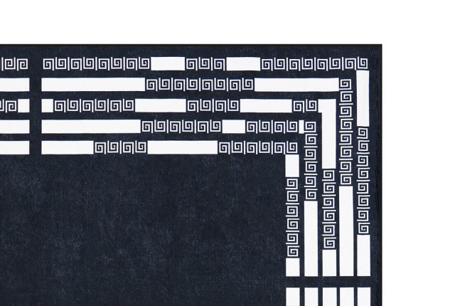 سجاد عازل للماء من أرمادا - ( 180 × 280 ) سم فيرزاتشي أسود و أبيض  ( بدون أطراف بيضاء )