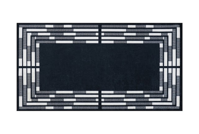 Armada Waterproof Passage Carpet - ( 80 X 150 ) cm Black & White Versace ( Without White Edges )