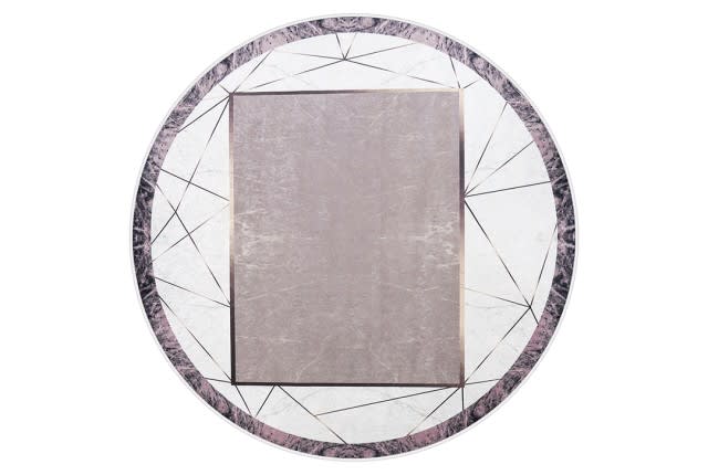سجاد عازل للماء من أرمادا - ( 160 × 160 ) سم أوف وايت و وردي ( بدون أطراف بيضاء )
