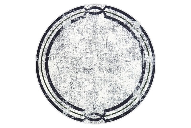 سجاد عازل للماء من أرمادا - ( 160 × 160 ) سم أوف وايت و أسود ( بدون أطراف بيضاء )