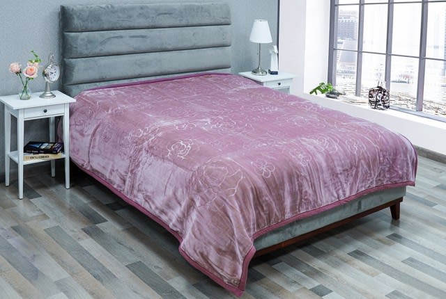 Feature Soft Blanket 2 Ply - 1 PC King Purple
