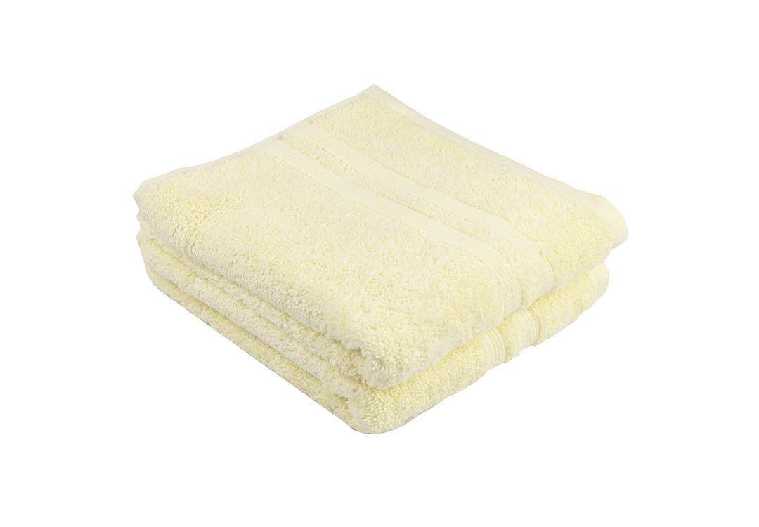 منشفة القطن المثالية 2 قطعة - أصفر فاتح ( 71 × 41 )