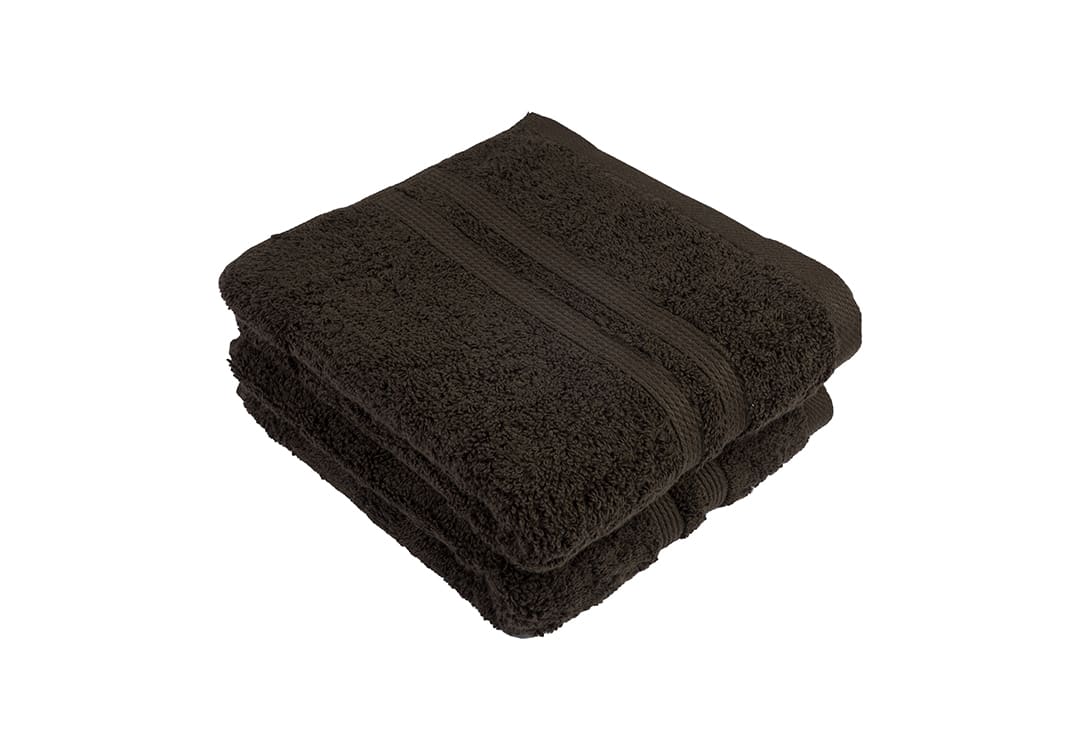 منشفة القطن المثالية 2 قطعة - بني غامق ( 71 × 41 )