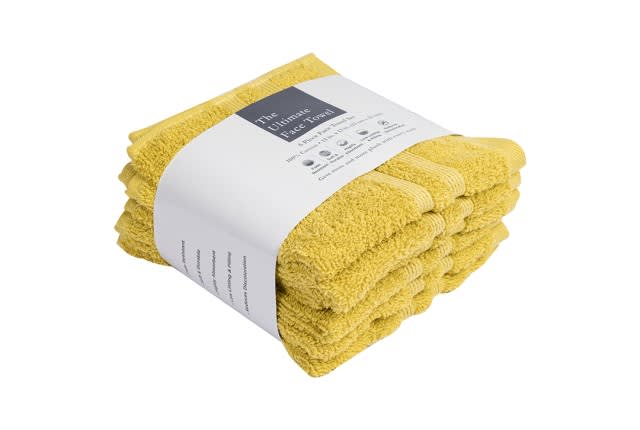 منشفة القطن المثالية 6 قطع - أصفر ( 33 × 33 )